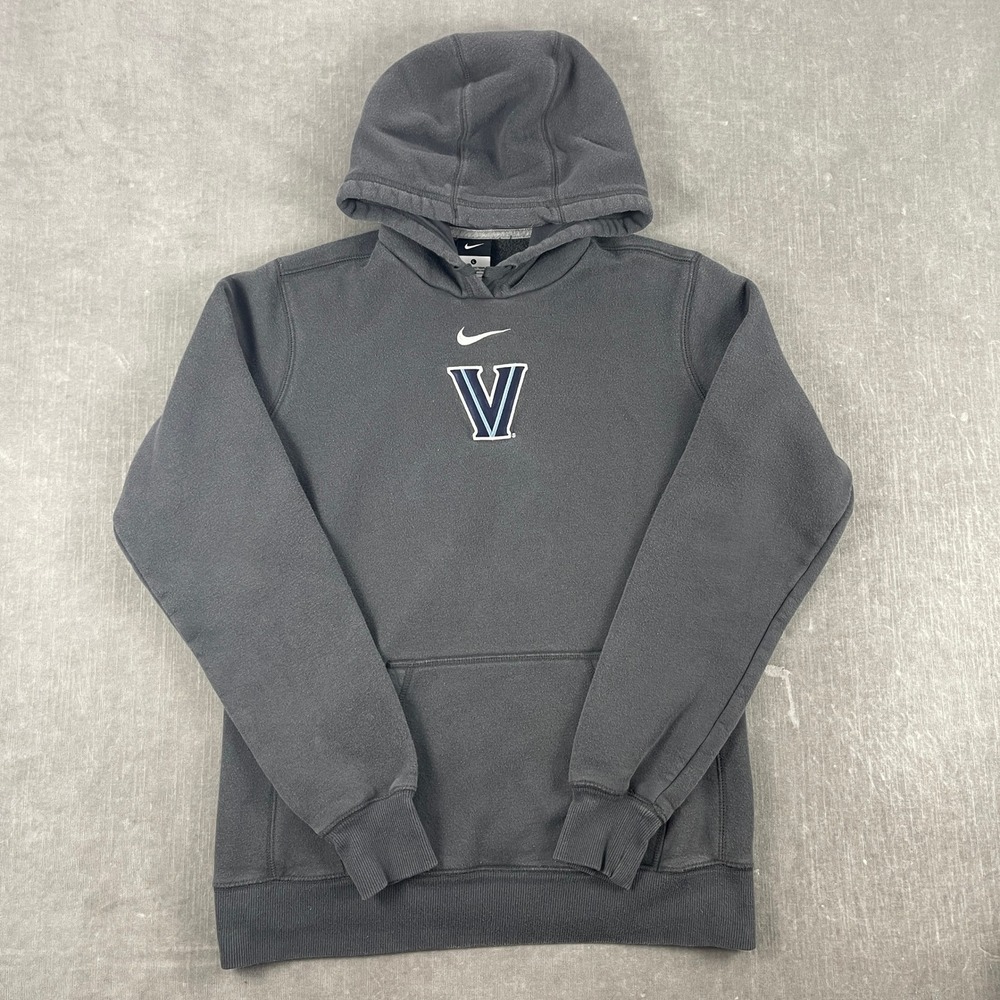Villanova University Nike Mens L Gray Hoodie Pullover Center Swoosh NCAA 6351